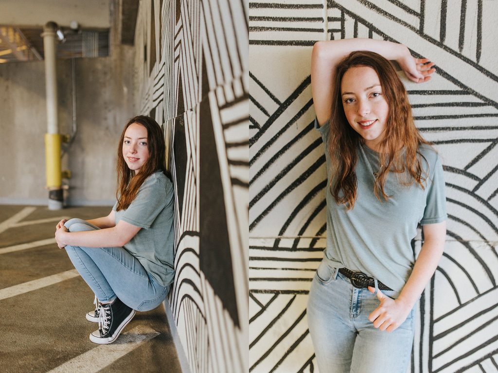 Fort Worth Urban Senior Session with Parking Garage and Murals