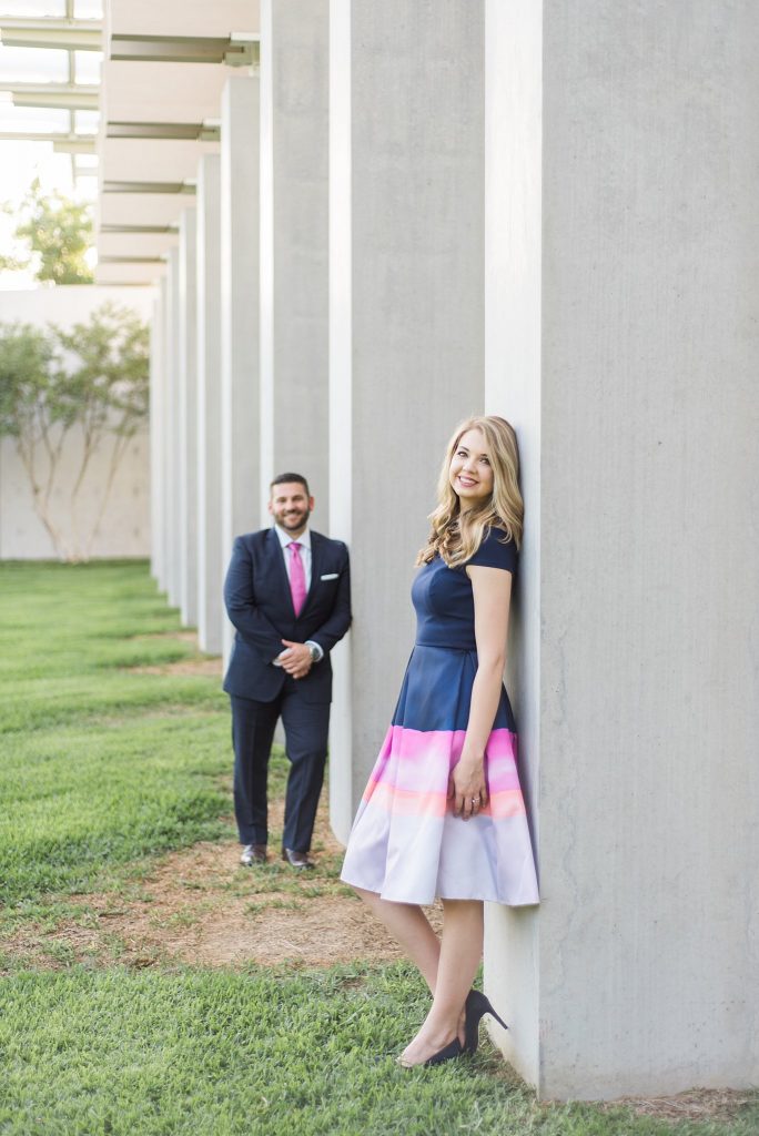 A Navy Blue Themed Kimbell Art Museum Engagement Session