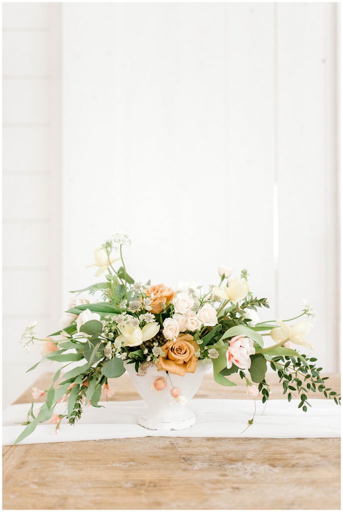 Bridal Session at The Nest at Ruth Farms Table Flowers