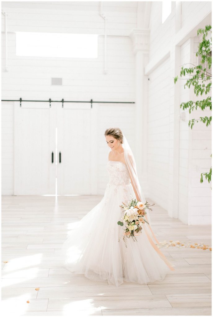 Bridal Session in all white barn