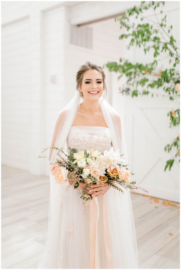 Bridal Session in all white barn