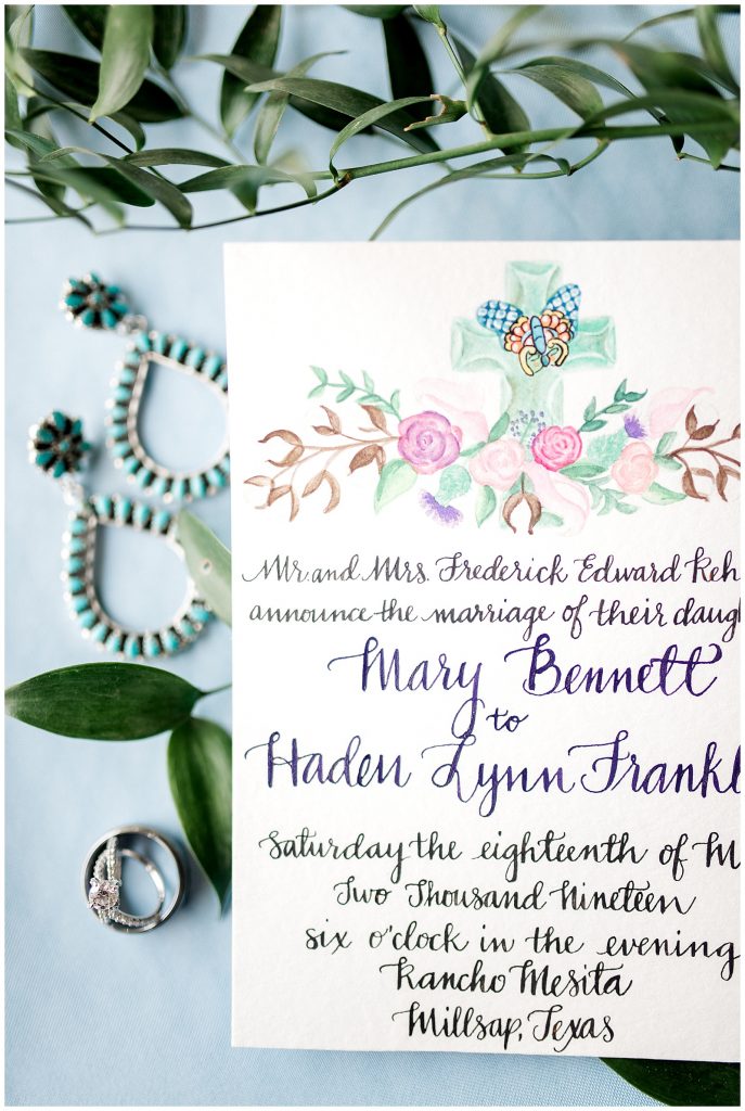 Hand Painted Invitation for Wedding