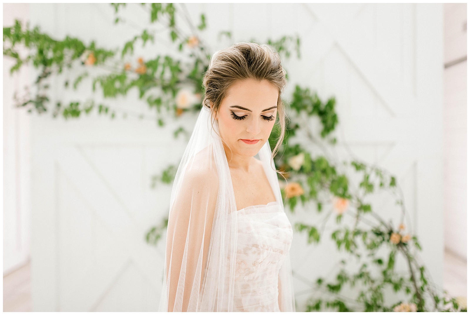 The Nest Bridal Session with Floral Backdrop