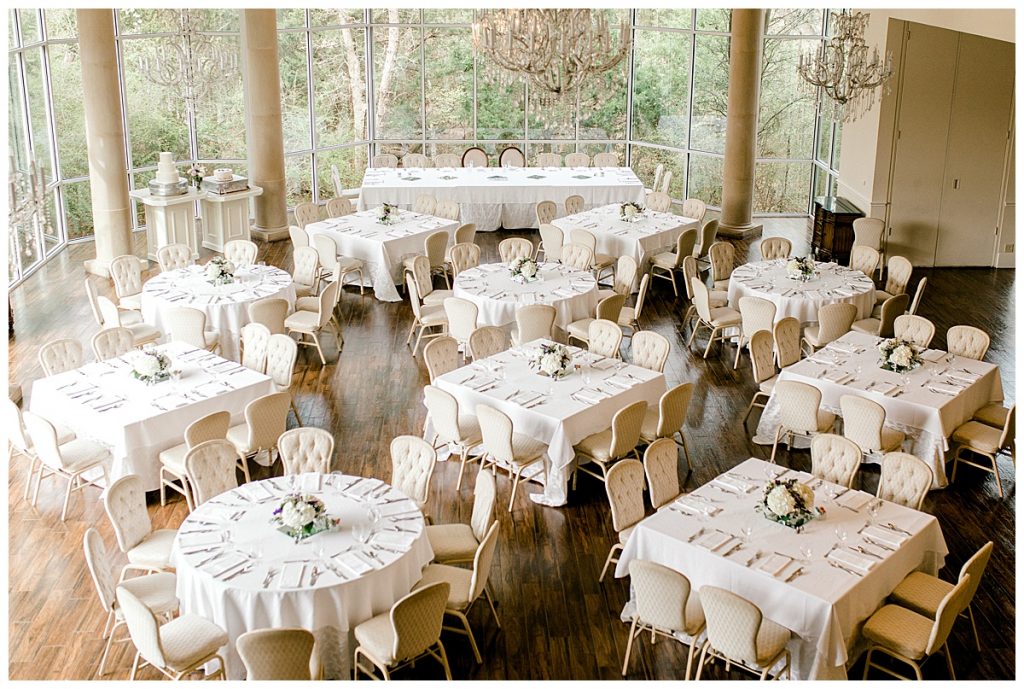 Gorgeous beige and white wedding reception setup