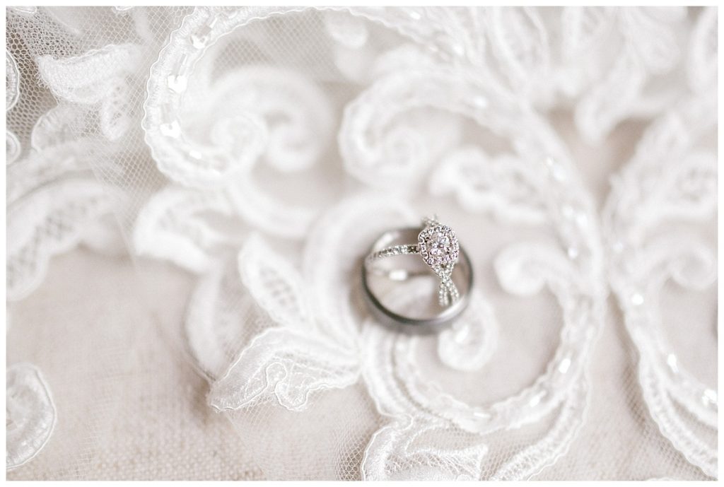 Engagement ring inside wedding band