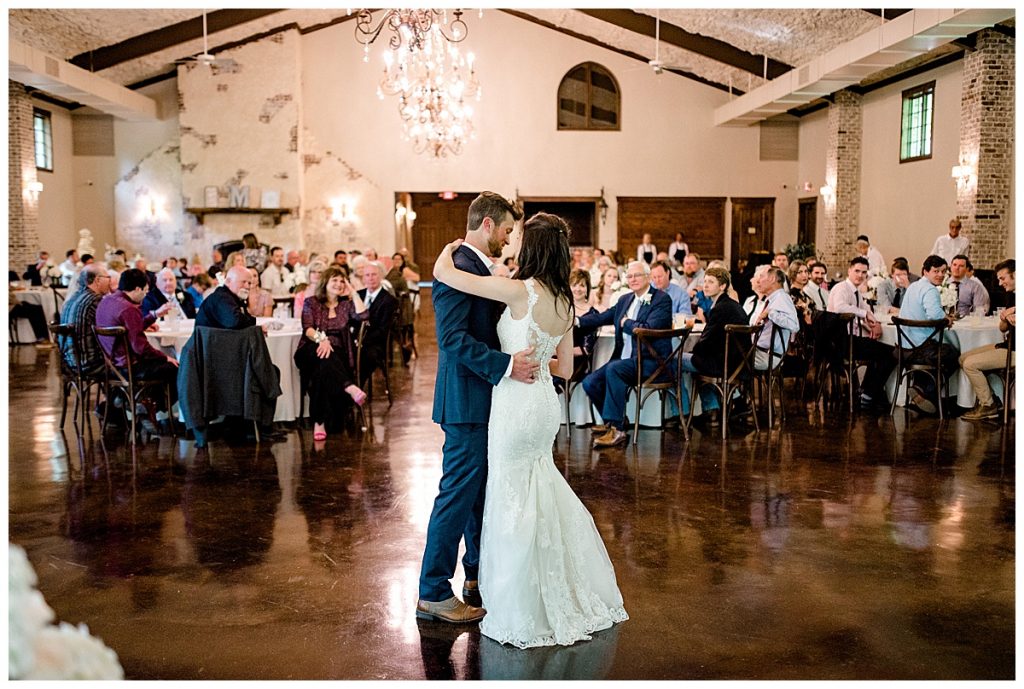 Bride and groom first dance at Hidden Waters Events wedding