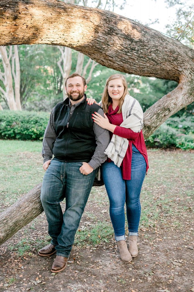 Beautiful couple during their Dallas Arboretum Engagement Shoot
