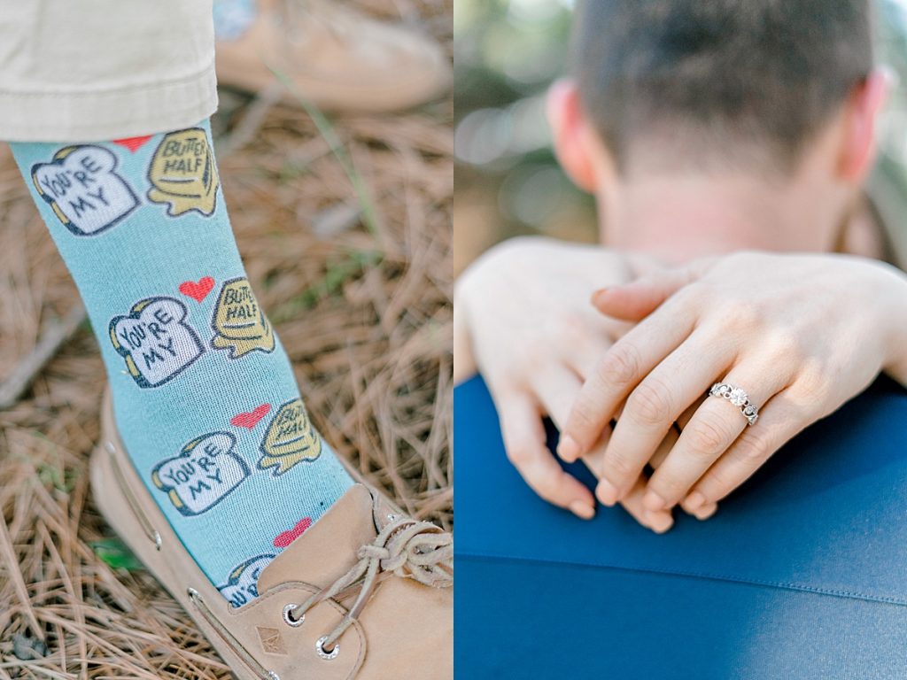 Engagement ring and playful socks