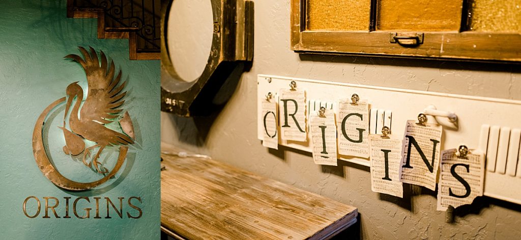Origins stork sign inside Origins Birth & Wellness Collective center
