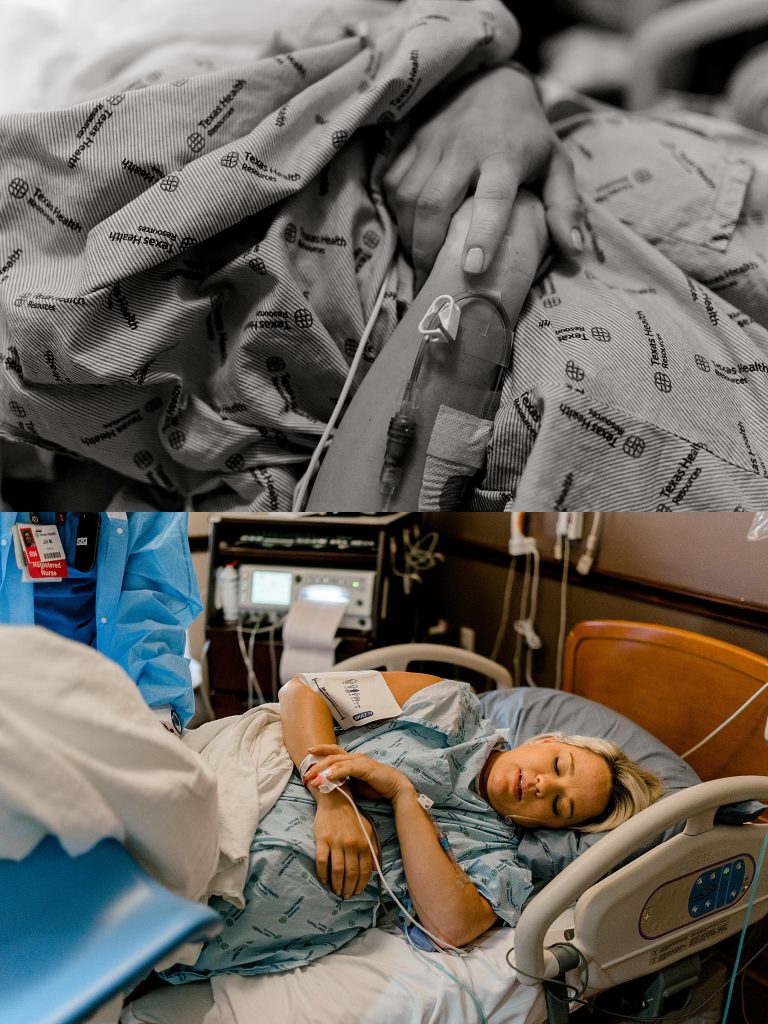 Woman in labor at Texas Health Harris Hospital