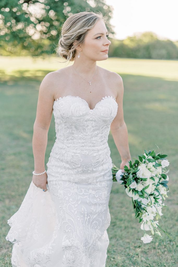 Bride walking in Texas bridal session