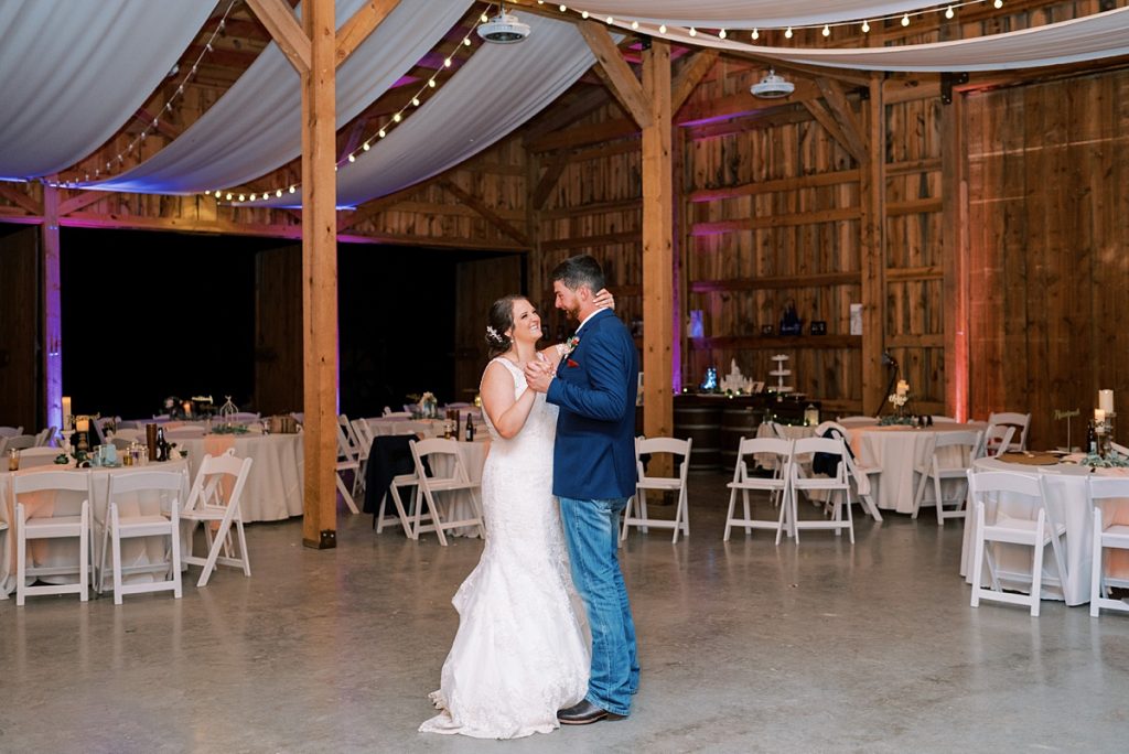bride and groom dance at Wildcatter Ranch wedding