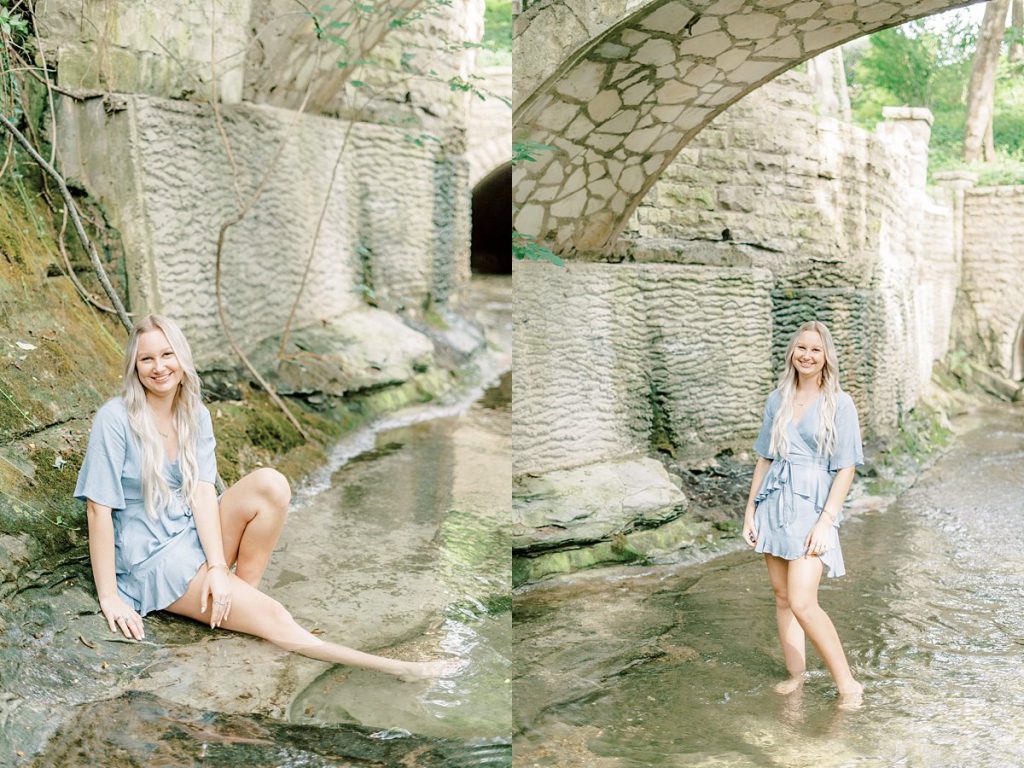 Girl standing in creek
