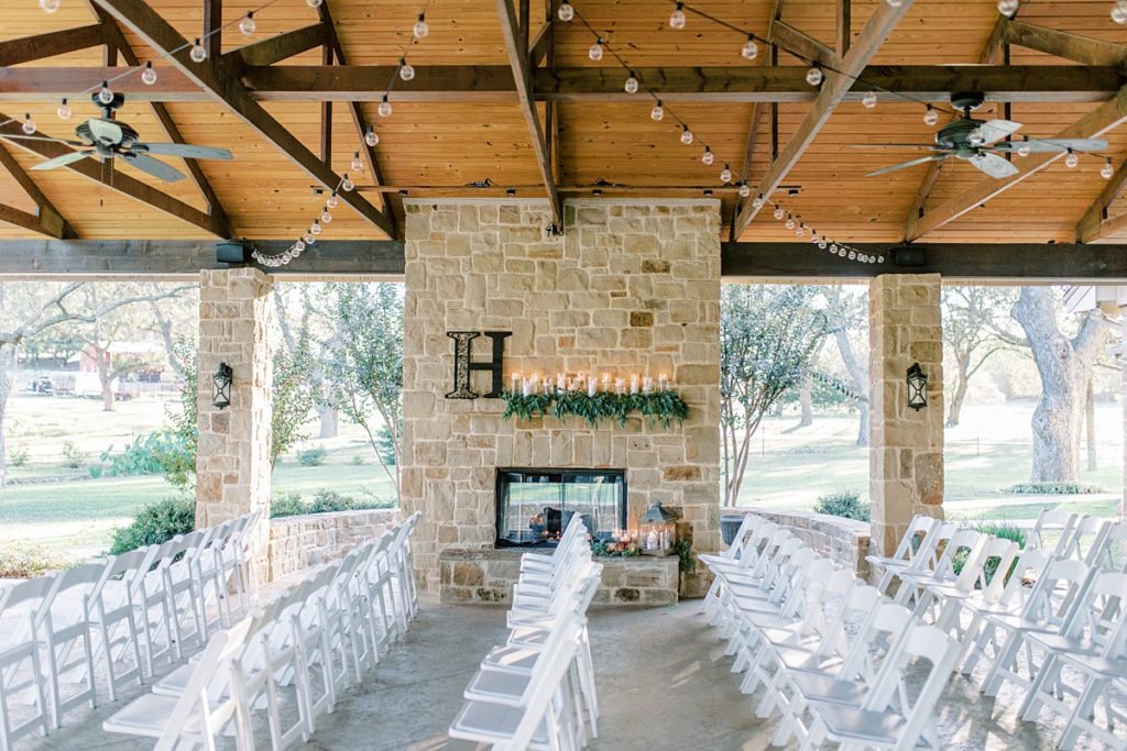 outdoor seating at The Orchard wedding venue Texas