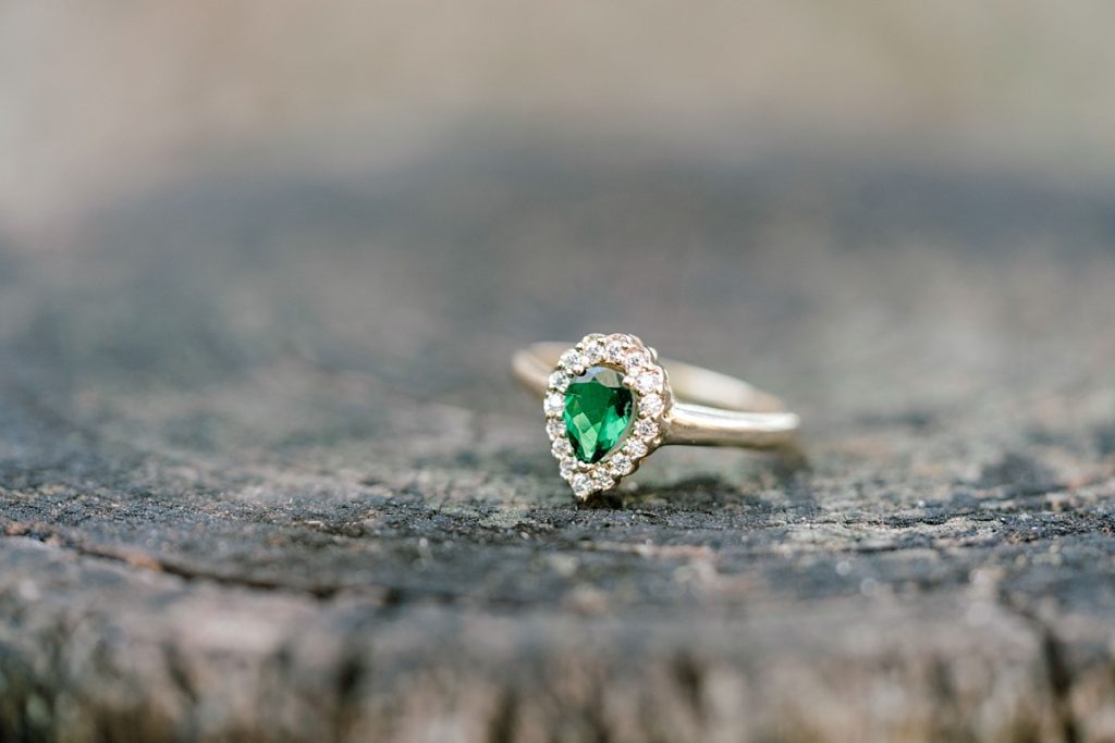emerald teardrop engagement ring