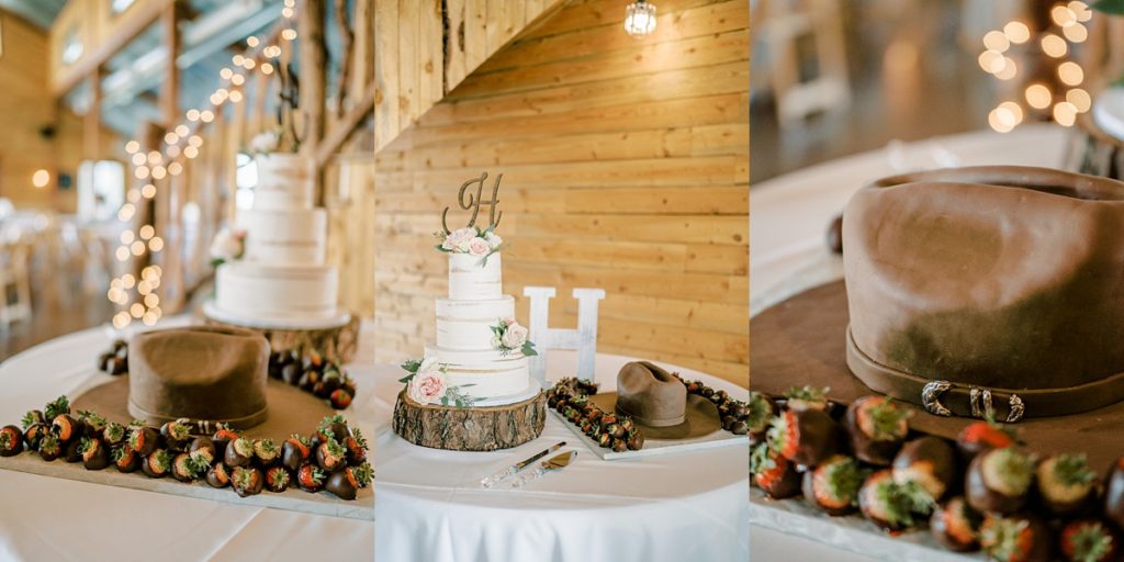 Wedding cake table- cowboy hat wedding cake