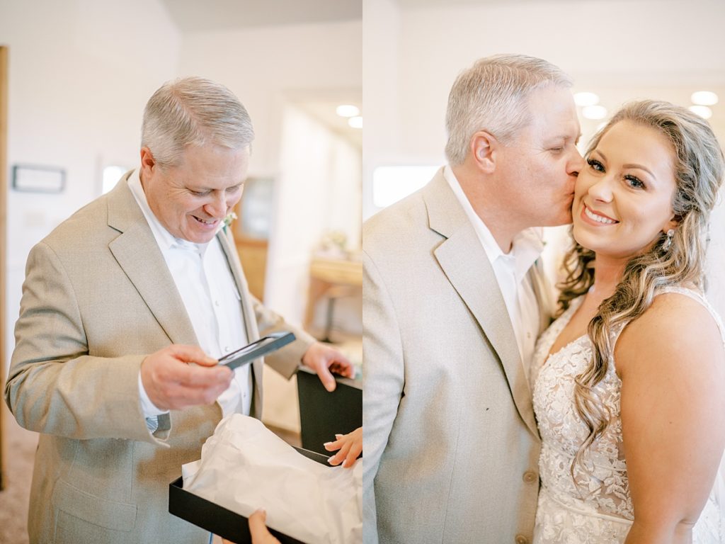 bride's first look with father