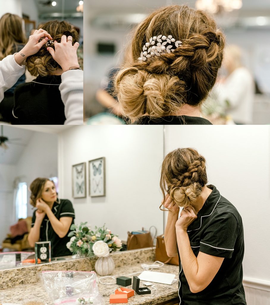bridal updo with comb