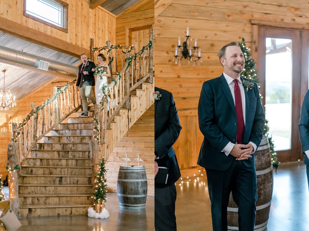 groom sees bride for first time Diamon H3 Ranch wedding