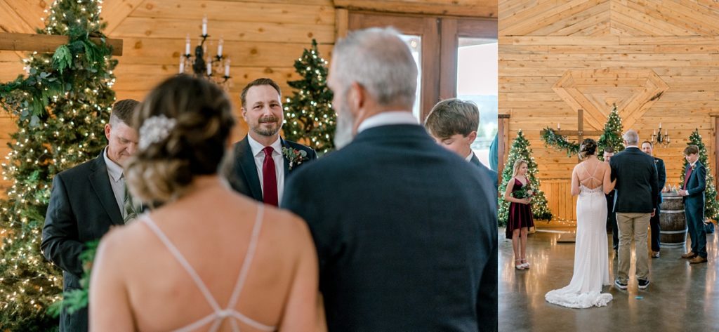 groom sees bride for first time Diamon H3 Ranch wedding