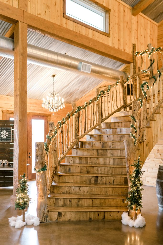 staircase at Diamond H3 ranch Texas wedding