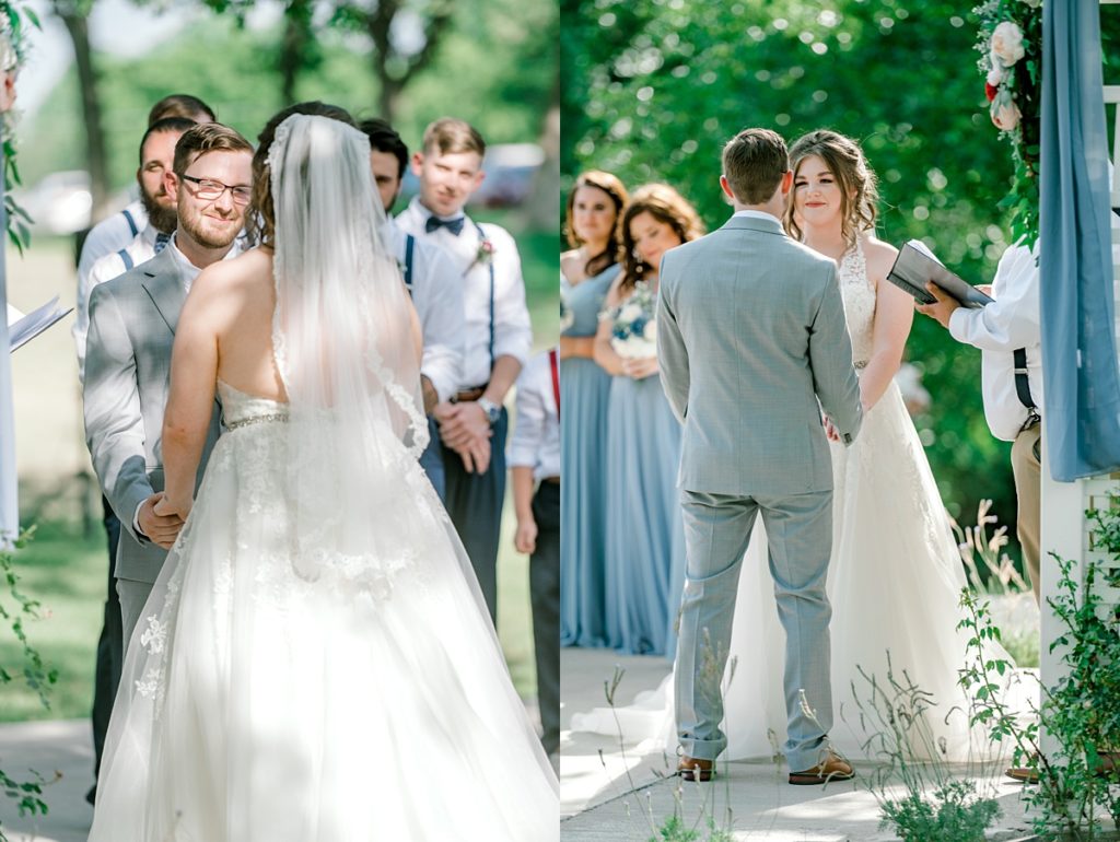 bride and groom at alter The Hamptons at Weeatherford