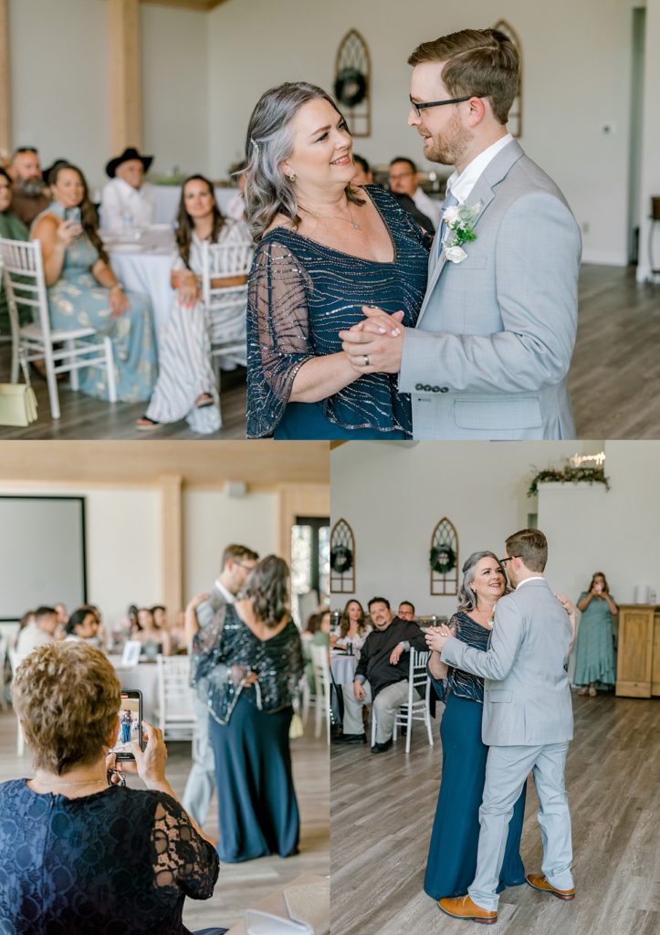 groom dancing with his mother at wedding reception