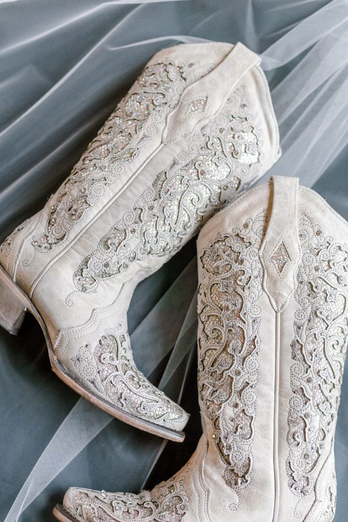 white wedding boots