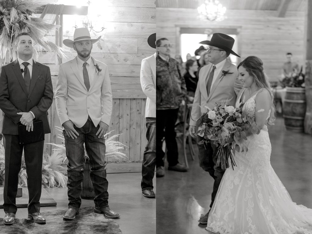 groom sees bride for first time