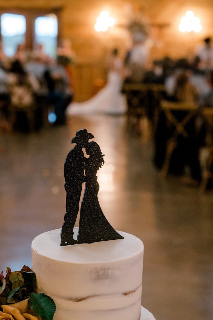 cowboy and bride silhouette cake topper