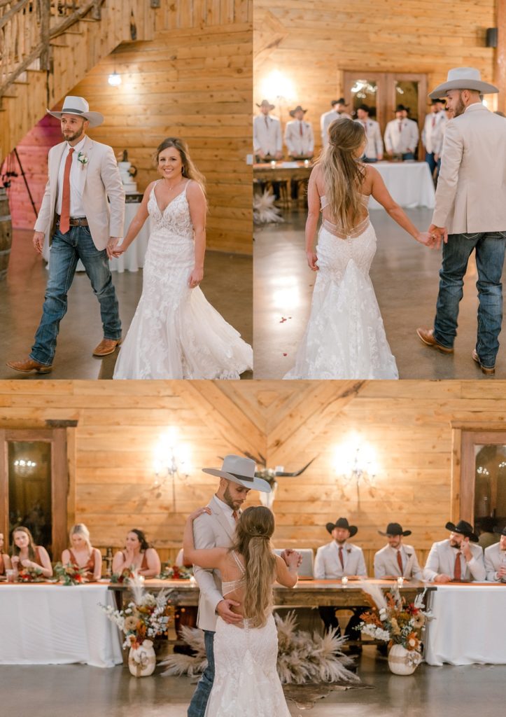 bride groom first dance at Diamond H3 Ranch Texas wedding