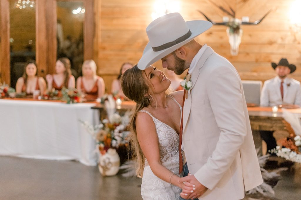 bride groom first dance at Diamond H3 Ranch Texas wedding