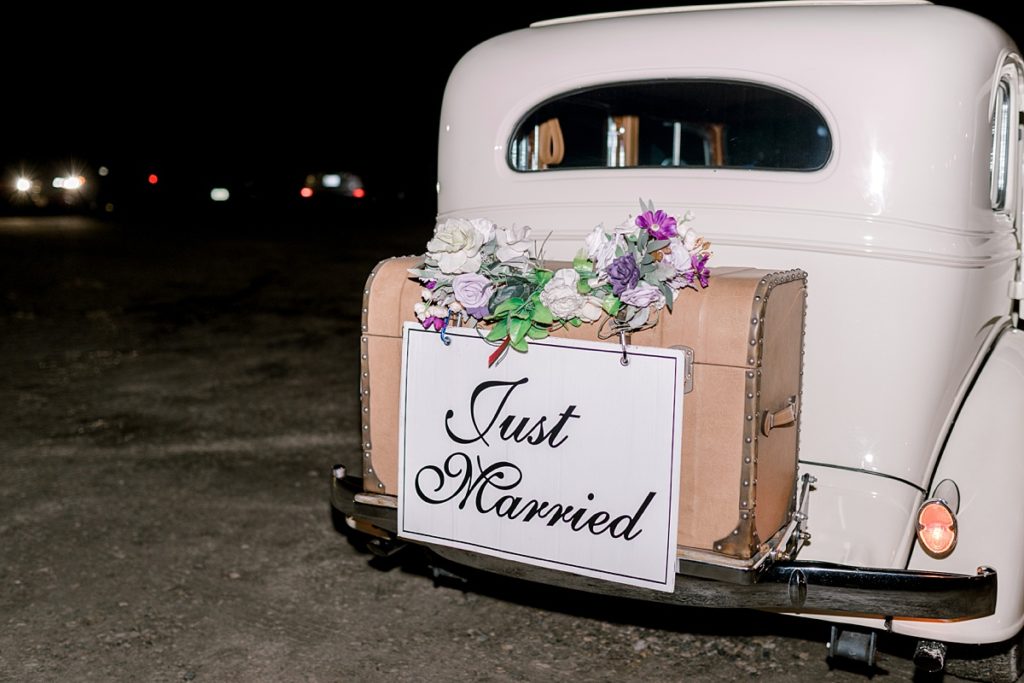 just married getaway car